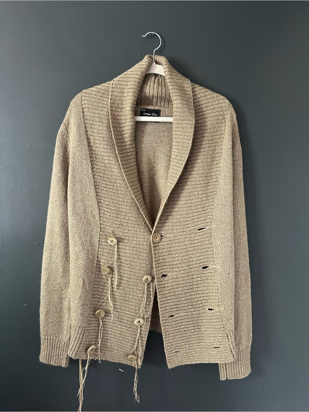 [RARE] Number (N)ine Takahiro Miyashita AW08 Tan & Cream Knit Cardigan